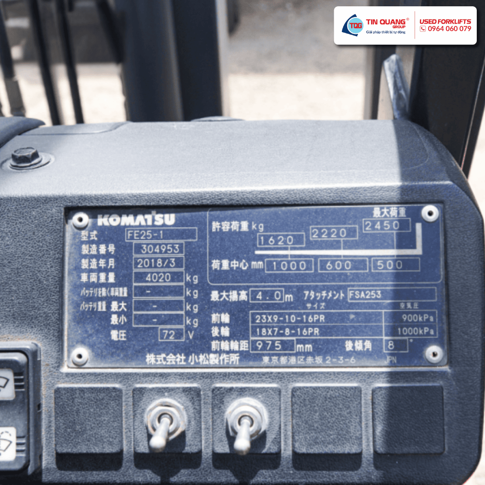Komatsu Xe Nâng Điện Cũ 2.5 Tấn - Model FE25-1 03323 - Ảnh 2