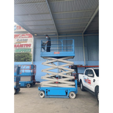Xe Nâng Người Cắt Kéo Cũ Chạy Điện Genie GS-3246