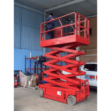 Xe Nâng Người Cắt Kéo Cũ Chạy Điện Manitou 120SE